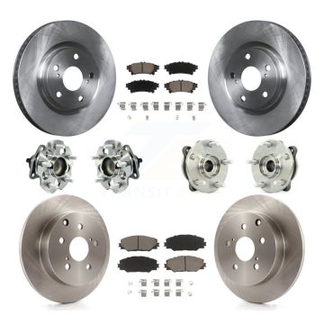 Front Rear Hub Bearings Disc Brake Rotors And Pads Kit (10Pc) For 2016-2020 Toyota Mirai KBB-119216