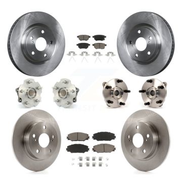 Front Rear Hub Bearing Brake Rotor And Pad Kit (10Pc) For Scion tC Automatic transmission KBB-119225