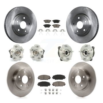 Front Rear Hub Bearing Brake Rotor Pads Kit (10Pc) For 11-16 Scion tC Manual transmission KBB-119226