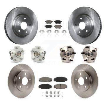 Front Rear Hub Bearings Disc Brake Rotors And Pads Kit (10Pc) For Toyota Corolla iM Scion KBB-119227
