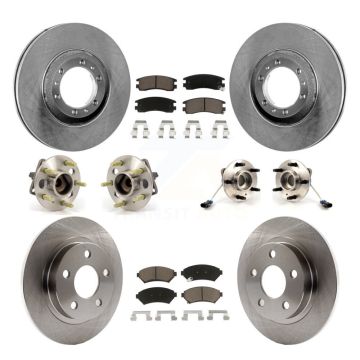 Front Rear Hub Bearing Brake Rotor & Pads Kit (10Pc) For Buick LeSabre Pontiac Bonneville KBB-119231
