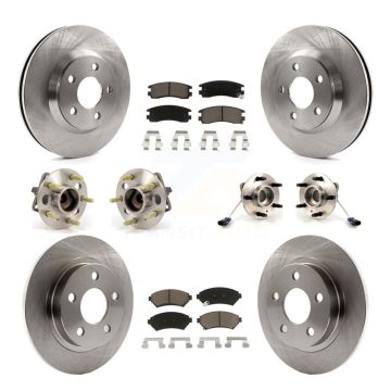 Front Rear Hub Bearing Brake Rotor & Pads Kit (10Pc) For Buick LeSabre Pontiac Bonneville KBB-119232
