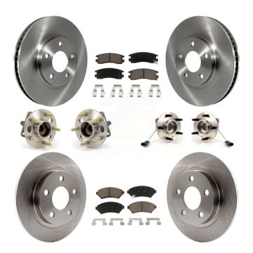 Front Rear Hub Bearing Brake Rotor & Pads Kit (10Pc) For Buick LeSabre Pontiac Bonneville KBB-119233