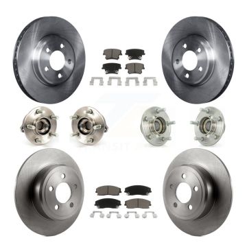 Front Rear Hub Bearing Disc Brake Rotor And Pad Kit (10Pc) For Dodge Chrysler 300 Charger KBB-119247