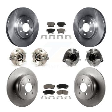 Front Rear Hub Bearing Disc Brake Rotor And Pad Kit (10Pc) For Chrysler 300 Dodge Charger KBB-119248