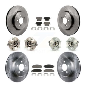 Front Rear Hub Bearing Disc Brake Rotor And Pad Kit (10Pc) For Chrysler 300 Dodge Charger KBB-119249