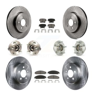 Front Rear Hub Bearing Disc Brake Rotor Pads Kit (10Pc) For Chrysler 300 Dodge Challenger KBB-119250