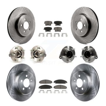 Front Rear Hub Bearing Disc Brake Rotor Pads Kit (10Pc) For Chrysler 300 Dodge Challenger KBB-119251