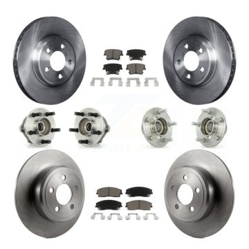 Front Rear Hub Bearing Brake Rotor & Pad Kit (10Pc) For Chrysler 300 Dodge Charger Magnum KBB-119253