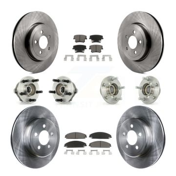 Front Rear Hub Bearing Brake Rotor & Pad Kit (10Pc) For Chrysler 300 Dodge Charger Magnum KBB-119255