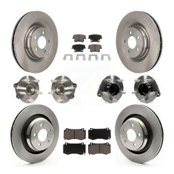 Front Rear Hub Bearings Disc Brake Rotors And Ceramic Pads Kit (10Pc) For Dodge Charger KBB-119256