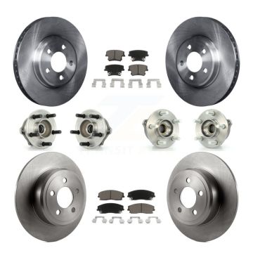 Front Rear Hub Bearing Brake Rotor Pads Kit (10Pc) For Dodge Charger Magnum AWD with 2.7L KBB-119263