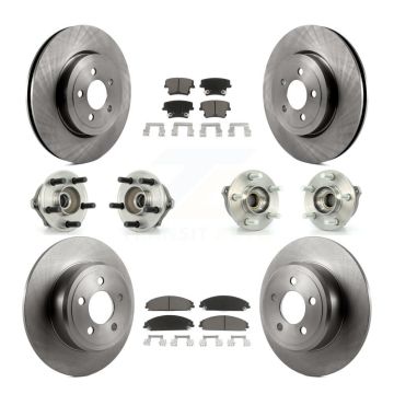 Front Rear Hub Bearing Brake Rotor & Pads Kit (10Pc) For 05-06 Chrysler 300 AWD with 3.5L KBB-119267