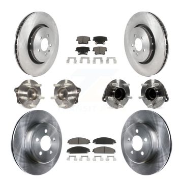 Front Rear Hub Bearing Brake Rotor & Pad Kit (10Pc) For 17-18 Dodge Charger RWD with 5.7L KBB-119268