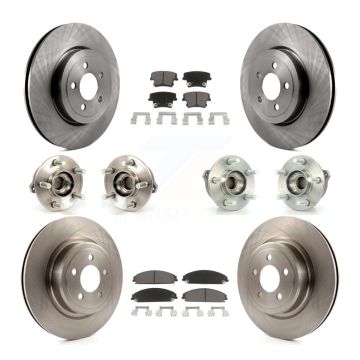 Front Rear Hub Bearing Brake Rotor & Pad Kit (10Pc) For Dodge Charger With Police Package KBB-119270