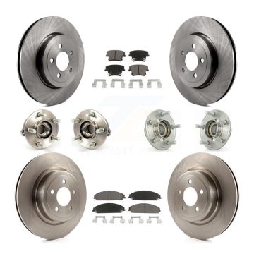 Front Rear Hub Bearing Brake Rotor & Pad Kit (10Pc) For Dodge Charger With Police Package KBB-119272