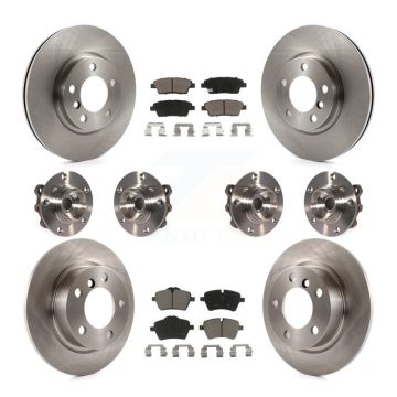 Front Rear Hub Bearing Disc Brake Rotor Pad Kit (10Pc) For Mini Cooper Countryman Paceman KBB-119280