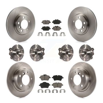Front Rear Hub Bearing Disc Brake Rotor Pad Kit (10Pc) For Mini Cooper Countryman Paceman KBB-119281