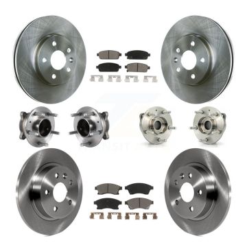 Front Rear Hub Bearing Brake Rotor & Pads Kit (10Pc) For 14-15 Chevrolet Cruze GAS engine KBB-119292