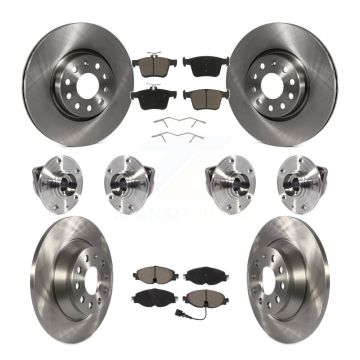 Front Rear Hub Bearings Disc Brake Rotors And Ceramic Pads Kit (10Pc) For Audi TT Quattro KBB-119300