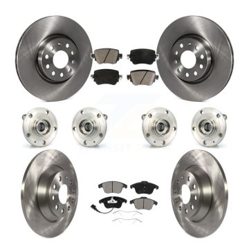Front Rear Hub Bearings Disc Brake Rotors And Ceramic Pads Kit (10Pc) For Audi Q3 Quattro KBB-119301