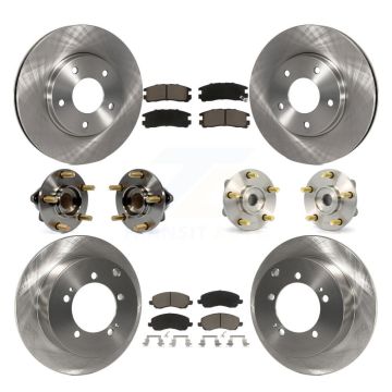Front Rear Hub Bearing Disc Brake Rotor And Ceramic Pad Kit (10Pc) For Mitsubishi Eclipse KBB-119317