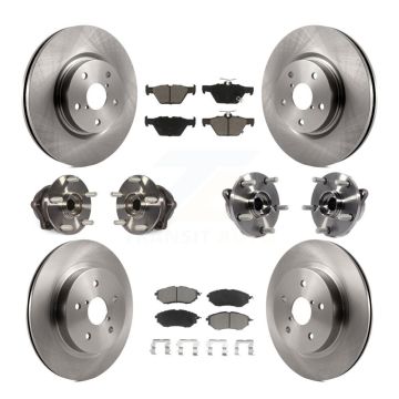 Front Rear Hub Bearing Brake Rotor And Pad Kit (10Pc) For 2015-2019 Subaru Outback Legacy KBB-119322