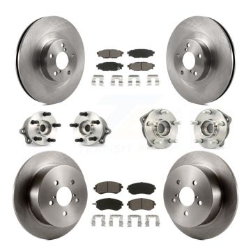 Front Rear Hub Bearing Disc Brake Rotor And Pad Kit (10Pc) For 2005 Subaru Outback Legacy KBB-119334