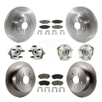 Front Rear Hub Bearings Disc Brake Rotors And Pads Kit (10Pc) For Subaru Outback Legacy KBB-119335