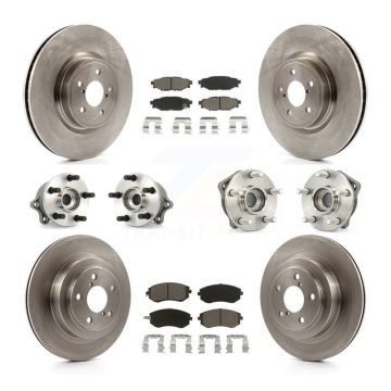 Front Rear Hub Bearings Disc Brake Rotors And Ceramic Pads Kit (10Pc) For Subaru Legacy KBB-119337