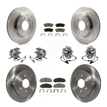Front Rear Hub Bearing Brake Rotor & Pads Kit (10Pc) For INFINITI QX80 Nissan Armada QX56 KBB-119339