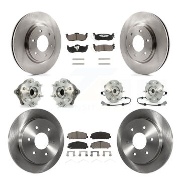 Front Rear Hub Bearing Brake Rotor Pads Kit (10Pc) For 08 Nissan Armada With Internal ABS KBB-119342