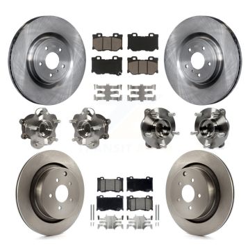 Front Rear Hub Bearings Disc Brake Rotors And Ceramic Pads Kit (10Pc) For INFINITI FX50 KBB-119346