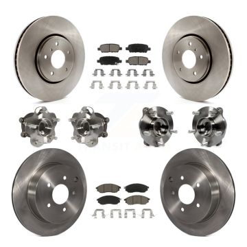 Front Rear Hub Bearings Disc Brake Rotors And Pads Kit (10Pc) For INFINITI FX35 FX37 AWD KBB-119353