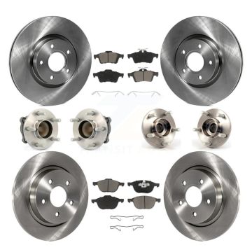 Front Rear Hub Bearings Disc Brake Rotors And Pads Kit (10Pc) For Volvo S40 C30 V50 C70 KBB-119369