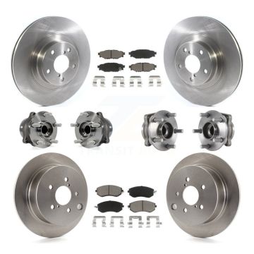 Front Rear Hub Bearing Disc Brake Rotor & Pad Kit (10Pc) For Subaru Forester Crosstrek XV KBB-119374
