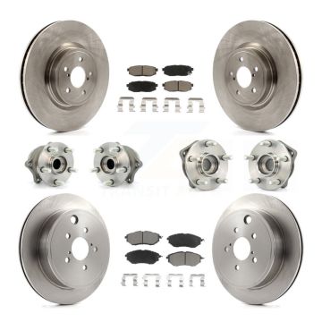 Front Rear Hub Bearings Disc Brake Rotors And Pads Kit (10Pc) For Subaru Outback Legacy KBB-119375
