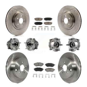 Front Rear Hub Bearings Disc Brake Rotors And Pads Kit (10Pc) For Subaru Forester 2.0L KBB-119379