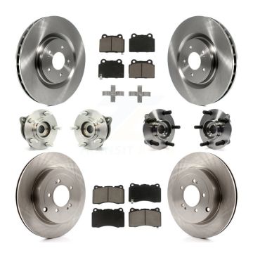 Front Rear Hub Bearing Disc Brake Rotor And Ceramic Pads Kit (10Pc) For Mitsubishi Lancer KBB-119400