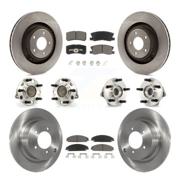 Front Rear Hub Bearings Disc Brake Rotors And Ceramic Pads Kit (10Pc) For Dodge Caliber KBB-119404