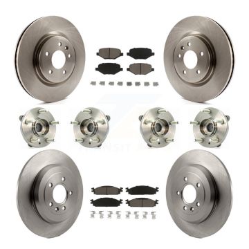 Front Rear Hub Bearings Disc Brake Rotors And Pads Kit (10Pc) For 2009-2010 Lincoln MKS KBB-119413