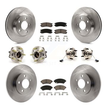 Front Rear Hub Bearing Disc Brake Rotor & Pad Kit (10Pc) For 2005 Buick Park Avenue Ultra KBB-119426
