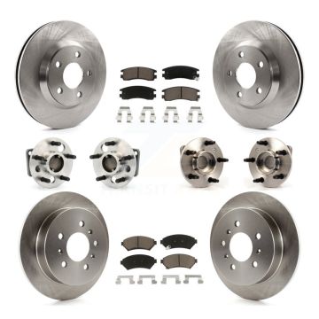 Front Rear Hub Bearing Brake Rotor & Pad Kit (10Pc) For 2005 Chevrolet Impala Monte Carlo KBB-119428
