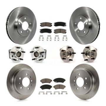 Front Rear Hub Bearing Disc Brake Rotor & Pad Kit (10Pc) For Chevrolet Impala Monte Carlo KBB-119429