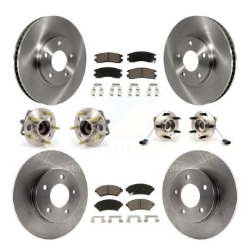 Front Rear Hub Bearing Brake Rotor Pad Kit (10Pc) For Buick Park Avenue Oldsmobile Aurora KBB-119435