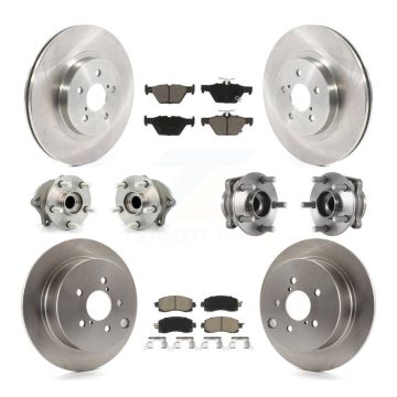 Front Rear Hub Bearing Disc Brake Rotors And Ceramic Pads Kit (10Pc) For Subaru Crosstrek KBB-119436