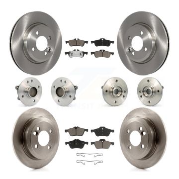 Front Rear Hub Bearings Disc Brake Rotors And Ceramic Pads Kit (10Pc) For Mini Cooper KBB-119439