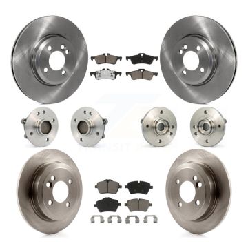 Front Rear Hub Bearings Disc Brake Rotors And Ceramic Pads Kit (10Pc) For Mini Cooper KBB-119440
