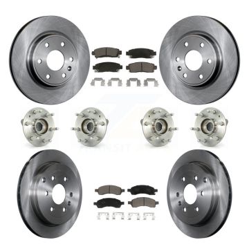 Front Rear Hub Bearing Brake Rotor Pads Kit (10Pc) For GMC Acadia Buick Enclave Chevrolet KBB-119441