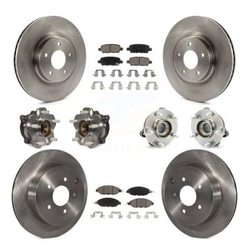 Front Rear Hub Bearing Brake Rotor & Pad Kit (10Pc) For Nissan Pathfinder Murano INFINITI KBB-119448